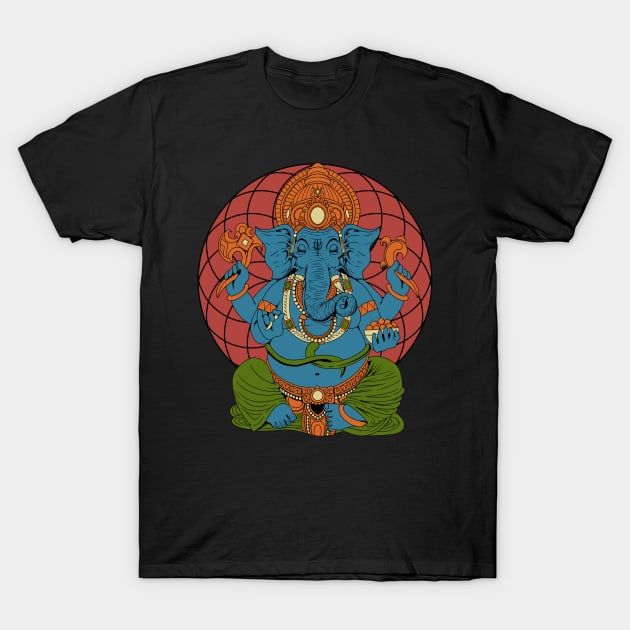 Hindu God - Ganesha T-Shirt by Modern Medieval Design